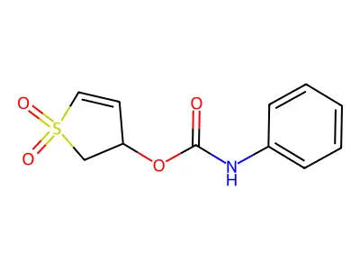 Thiophene-3-ol, 2,3-dihydro-, phenylcarbamate, 1,1-dioxide structure