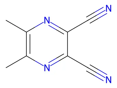 5,6-二甲基-2,3-吡嗪二甲腈 structure