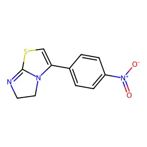 7H-Imidazo(2,1-b)thiazol-4-ium, 5,6-dihydro-3-(p-nitrophenyl)-, bromide structure