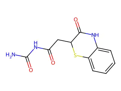 N-carbamoyl-2-(3-oxo-4H-1,4-benzothiazin-2-yl)acetamide structure