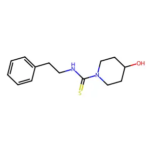 4-hydroxy-N-(2-phenylethyl)piperidine-1-carbothioamide structure