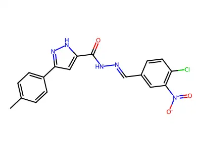 5-(4-Methylphenyl)-1H-pyrazole-3-carboxylic acid 2-[(4-chloro-3-nitrophenyl)methylene]hydrazide structure