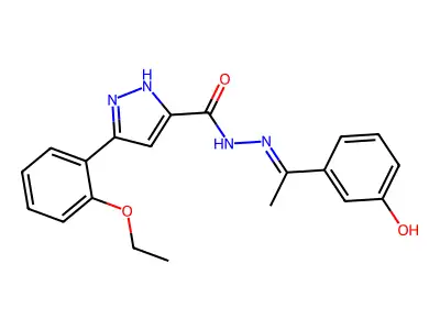 3-(2-Ethoxyphenyl)-N'-(1-(3-HO-PH)ethylidene)-1H-pyrazole-5-carbohydrazide structure