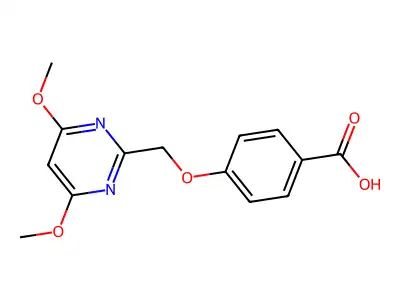 4-[(4,6-Dimethoxypyrimidin-2-yl)methoxy]benzoic acid structure