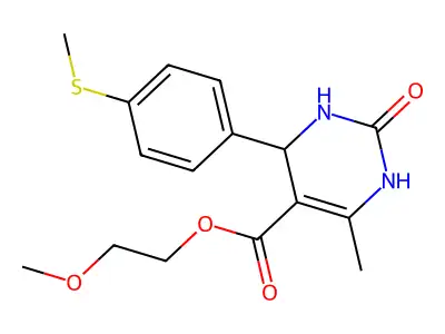 2-methoxyethyl 4-methyl-6-(4-methylthiophenyl)-2-oxo-1,3,6-trihydropyrimidine- 5-carboxylate structure
