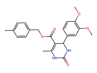4-methylbenzyl 4-(3,4-dimethoxyphenyl)-6-methyl-2-oxo-1,2,3,4-tetrahydropyrimidine-5-carboxylate structure