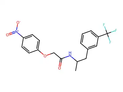 N-[1-Methyl-2-[3-(trifluoromethyl)phenyl]ethyl]-2-(4-nitrophenoxy)acetamide structure