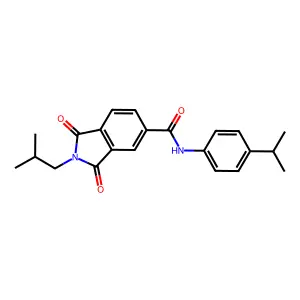 2-(2-methylpropyl)-1,3-dioxo-N-(4-propan-2-ylphenyl)isoindole-5-carboxamide structure