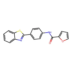 N-[4-(1,3-benzothiazol-2-yl)phenyl]furan-2-carboxamide structure