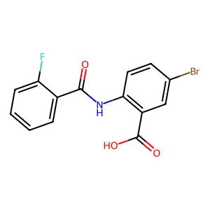 5-Bromo-2-{[(2-fluorophenyl)carbonyl]amino}benzoic acid structure