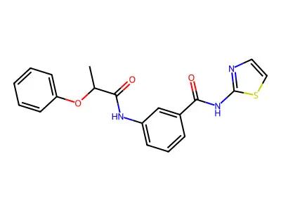 3-(2-phenoxypropanoylamino)-N-(1,3-thiazol-2-yl)benzamide structure