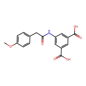 5-{[(4-Methoxyphenyl)acetyl]amino}benzene-1,3-dicarboxylic acid structure