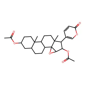 3,16-Bis(acetyloxy)-14,15-epoxybufa-20,22-dienolide structure