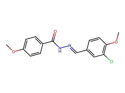 N-[(3-chloro-4-methoxyphenyl)methylideneamino]-4-methoxybenzamide structure