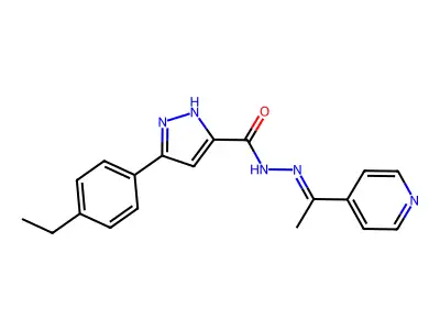 3-(4-Ethylphenyl)-N'-(1-(4-pyridinyl)ethylidene)-1H-pyrazole-5-carbohydrazide structure