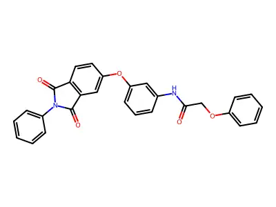 N-[3-(1,3-dioxo-2-phenylisoindol-5-yl)oxyphenyl]-2-phenoxyacetamide structure