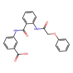 3-[({2-[(Phenoxyacetyl)amino]phenyl}carbonyl)amino]benzoic acid structure
