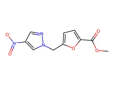Methyl 5-[(4-nitro-1h-pyrazol-1-yl)methyl]-2-furoate structure