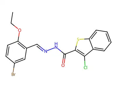 N'-[(E)-(5-bromo-2-ethoxyphenyl)methylidene]-3-chloro-1-benzothiophene-2-carbohydrazide structure