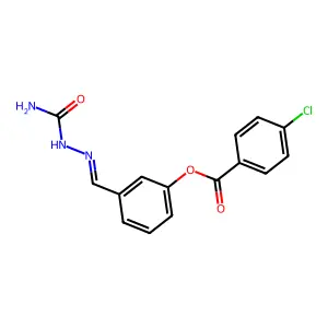 [3-[(Carbamoylhydrazinylidene)methyl]phenyl] 4-chlorobenzoate structure