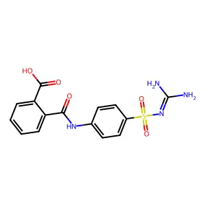 2-{[4-({[Amino(imino)methyl]amino}sulfonyl)anilino]carbonyl}benzoic acid structure