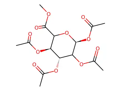 alpha-D-Glucopyranuronic acid, methyl ester, tetraacetate structure