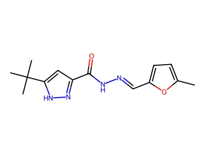 5-(1,1-Dimethylethyl)-1H-pyrazole-3-carboxylic acid 2-[(5-methyl-2-furanyl)methylene]hydrazide structure
