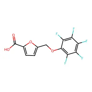 5-[(Pentafluorophenoxy)methyl]-2-furoic acid structure