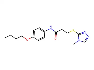 N-(4-butoxyphenyl)-3-[(4-methyl-1,2,4-triazol-3-yl)sulfanyl]propanamide structure