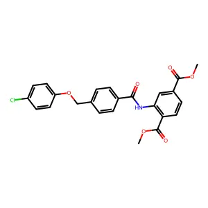 Dimethyl 2-({4-[(4-chlorophenoxy)methyl]benzoyl}amino)terephthalate structure