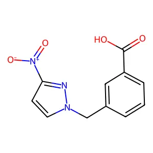 3-[(3-nitro-1H-pyrazol-1-yl)methyl]benzoic acid structure