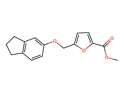 methyl 5-[(2,3-dihydro-1H-inden-5-yloxy)methyl]-2-furoate structure