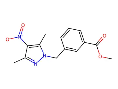methyl 3-[(3,5-dimethyl-4-nitro-1H-pyrazol-1-yl)methyl]benzoate structure