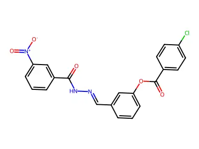 [3-[[(3-Nitrobenzoyl)hydrazinylidene]methyl]phenyl] 4-chlorobenzoate structure