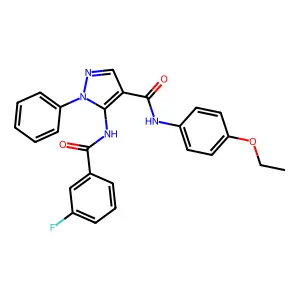 N-(4-ethoxyphenyl)-5-[(3-fluorobenzoyl)amino]-1-phenylpyrazole-4-carboxamide structure