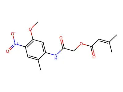 [2-(5-Methoxy-2-methyl-4-nitroanilino)-2-oxoethyl] 3-methylbut-2-enoate structure