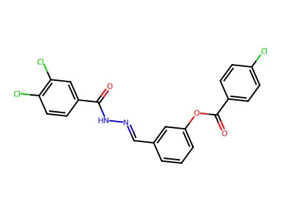 [3-[[(3,4-Dichlorobenzoyl)hydrazinylidene]methyl]phenyl] 4-chlorobenzoate structure