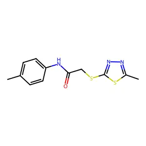 N-(4-methylphenyl)-2-[(5-methyl-1,3,4-thiadiazol-2-yl)sulfanyl]acetamide structure