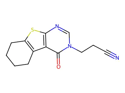 [1]Benzothieno[2,3-d]pyrimidine-3(4H)-propanenitrile, 5,6,7,8-tetrahydro-4-oxo- structure
