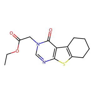 ethyl (4-oxo-5,6,7,8-tetrahydro[1]benzothieno[2,3-d]pyrimidin-3(4H)-yl)acetate structure