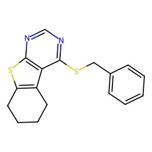 4-Benzylsulfanyl-5,6,7,8-tetrahydro-[1]benzothiolo[2,3-d]pyrimidine structure