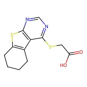 2-((5,6,7,8-Tetrahydrobenzo[4,5]thieno[2,3-d]pyrimidin-4-yl)thio)acetic acid structure