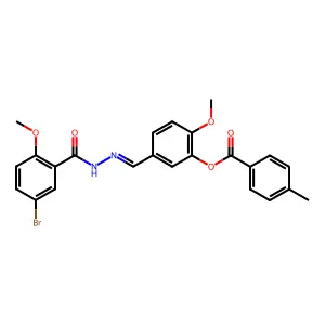 5-Bromo-2-methoxybenzoic acid 2-[[4-methoxy-3-[(4-methylbenzoyl)oxy]phenyl]methylene]hydrazide structure