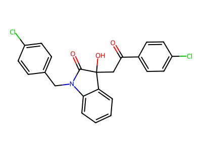 1-(4-chlorobenzyl)-3-[2-(4-chlorophenyl)-2-oxoethyl]-3-hydroxy-1,3-dihydro-2H-indol-2-one structure