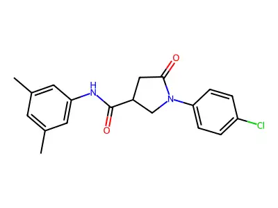 1-(4-chlorophenyl)-N-(3,5-dimethylphenyl)-5-oxopyrrolidine-3-carboxamide structure