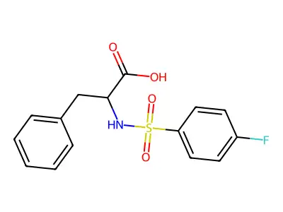 (R)-2-(4-fluoro-benzenesulfonylamino)-3-phenyl-propionic acid structure
