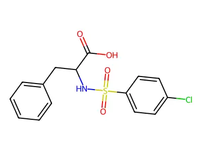 2-{[(4-Chlorophenyl)sulfonyl]amino}-3-phenylpropanoic acid structure