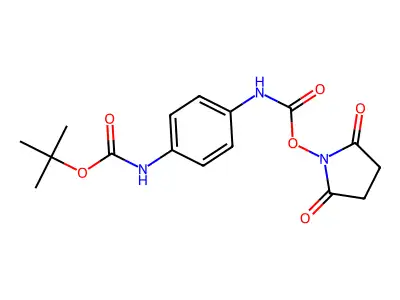Tert-butyl N-[4-[(2,5-dioxopyrrolidin-1-yl)oxycarbonylamino]phenyl]carbamate structure