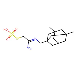 Methanethiol, (N-(3,5-dimethyl)-1-adamantylmethyl)amidino-, hydrogen thiosulfate structure