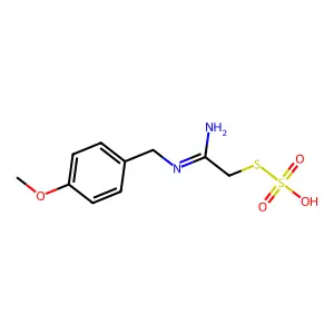 Methanethiol, N-(p-methoxybenzyl)amidino-, hydrogen thiosulfate structure